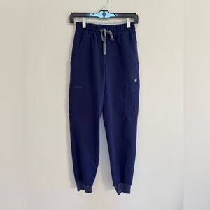 FIGS High Waisted Uman Relaxed Jogger Scrub Pants in Navy Blue, size XXS